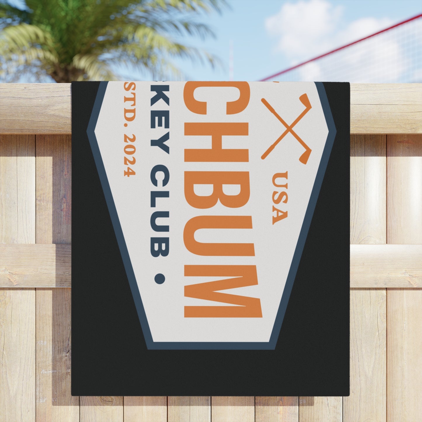 Beach Bum Hockey Club Towel, Summer Beach Gear, Personalized Towel, Fun Beach Decor, Great Gift Idea