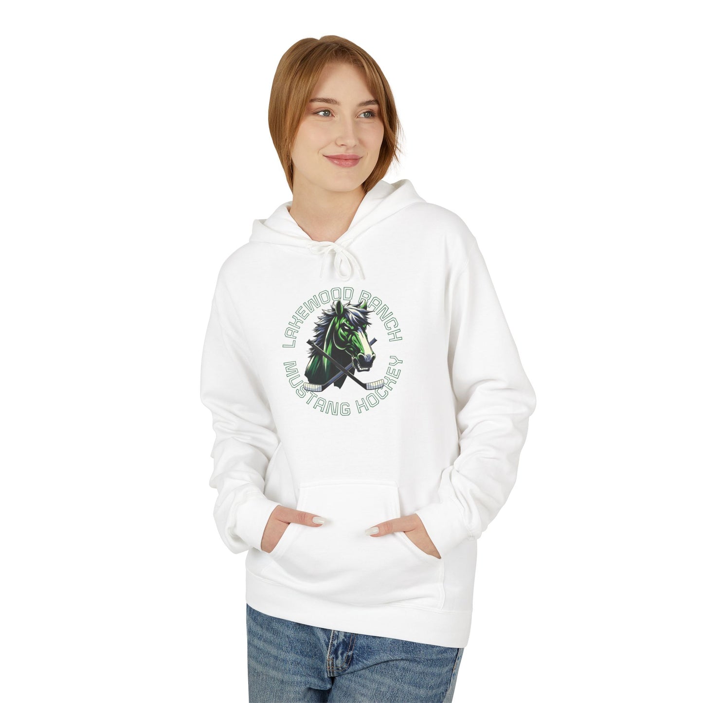 Mustangs Hockey Unisex Midweight Softstyle Fleece Hoodie, Personalization available