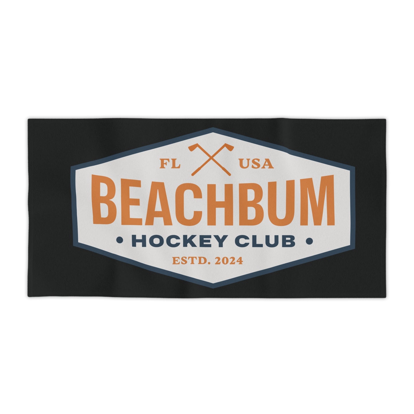 Beach Bum Hockey Club Towel, Summer Beach Gear, Personalized Towel, Fun Beach Decor, Great Gift Idea