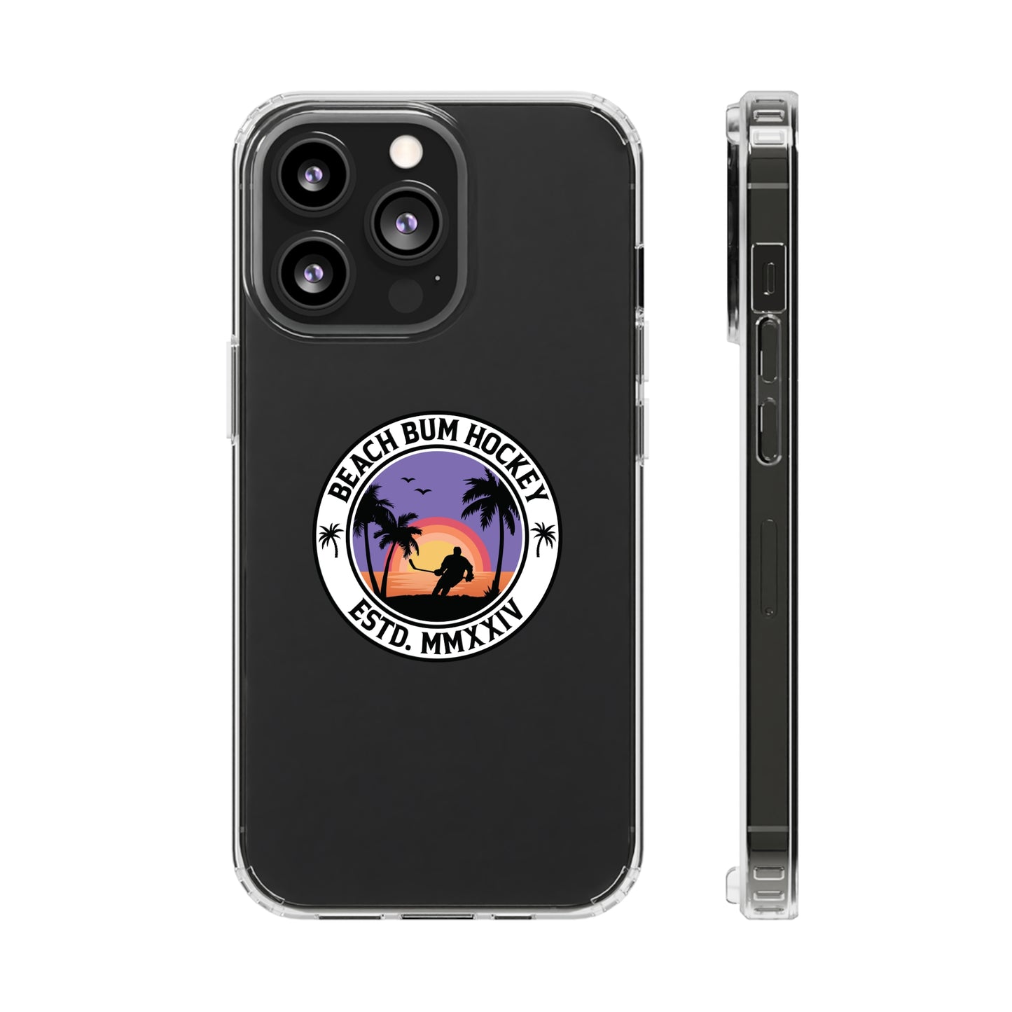 Beach Bum Hockey Clear Phone Cases