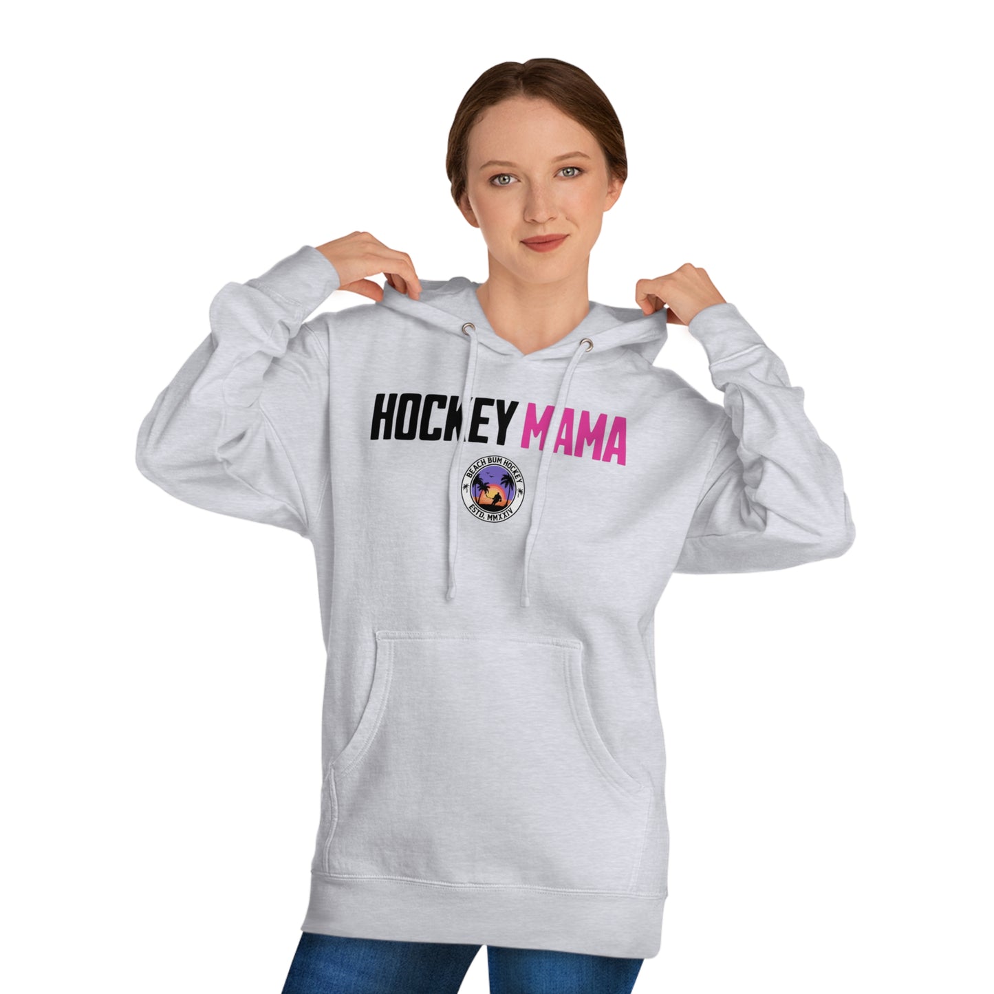 "Hockey Mama" Hoodie (Gray/White)