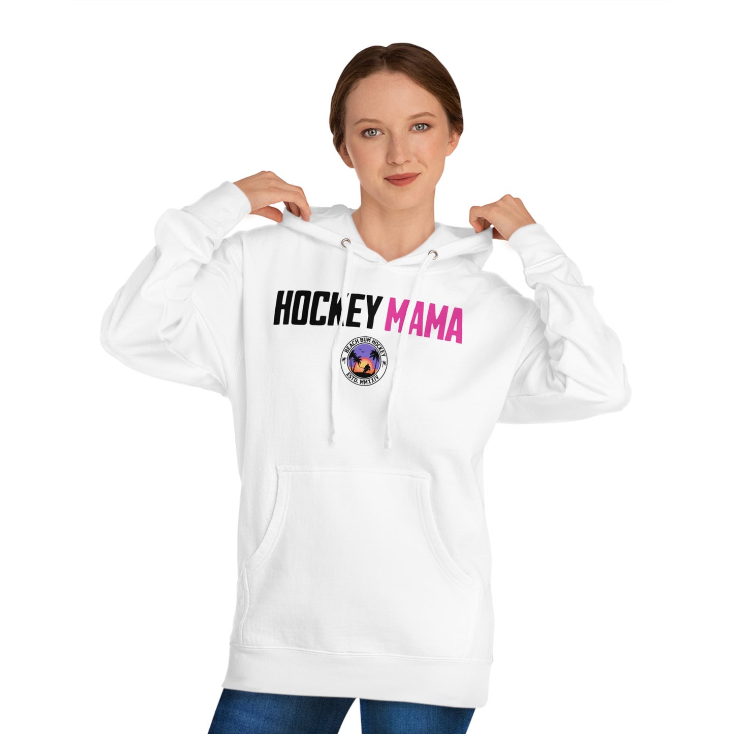 "Hockey Mama" Hoodie (Gray/White)